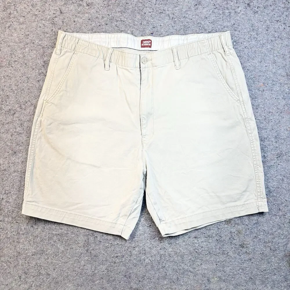 Levi's XX Chino EZ Shorts Mens Beige Stretch Elastic Waist 1558